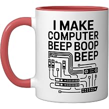 Network Engineer I Make Computer Beep Boop Beep Ceramic Mug, Red/White, 11oz