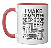 Network Engineer I Make Computer Beep Boop Beep Ceramic Mug, Red/White