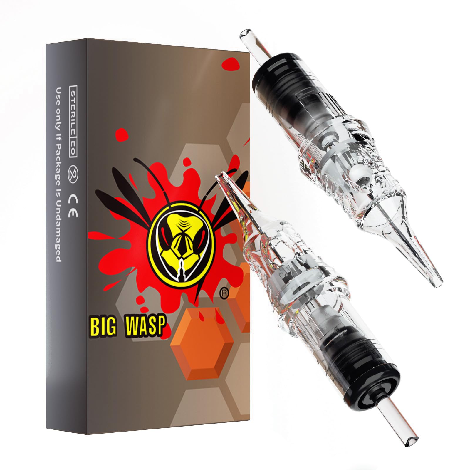BIGWASP Classic 20 sztuk 1001RL moduły igłowe do tatuażu - 1RL #10 Bugpin (0,30 mm), jednorazowe wkłady do maszyn do tatuażu
