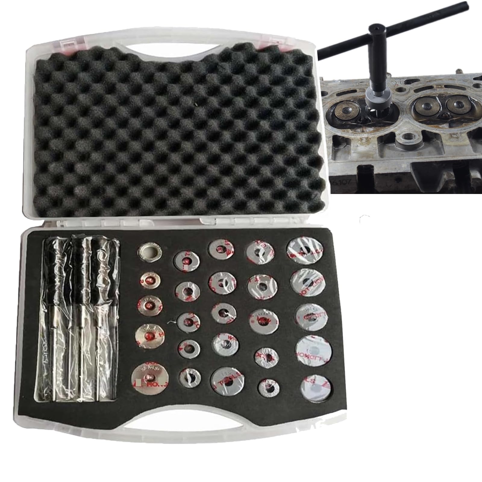 Herramientas De Carburo De Diamante para Asientos De Válvulas (22-38 Mm, 31 Unidades), con Caja De Almacenamiento, para Reparación De Automóviles Y Camiones De Diversas Marcas,31pcs