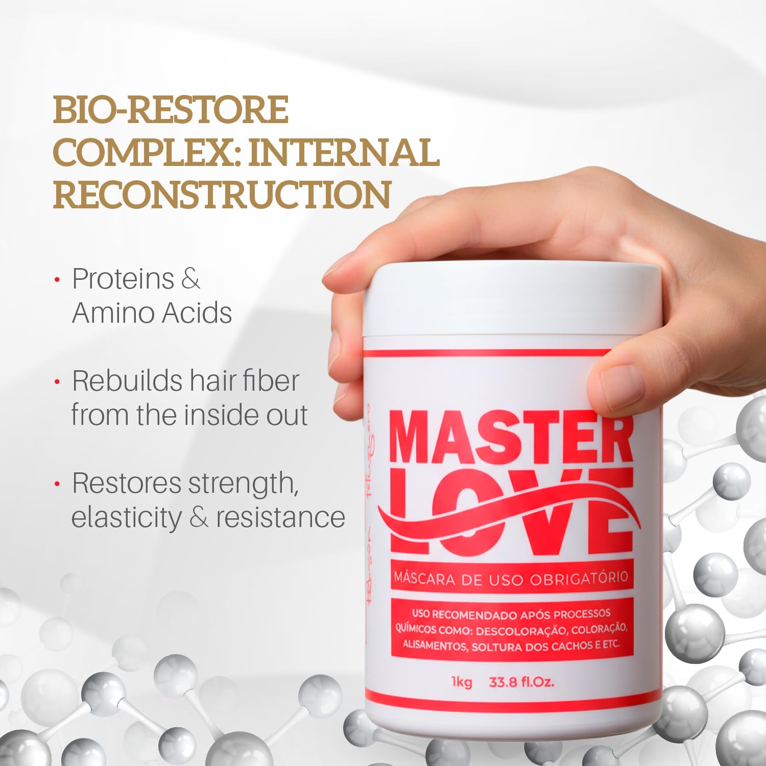 Robson Peluquero Master Love Post-Chemical Hair Care Set | Shampoo 1L + Treatment Mask 1kg | Deep Protein & Mass Replenishment, Bond Haircare Repair, pH Balance & Damage Recovery for Bleached Hair