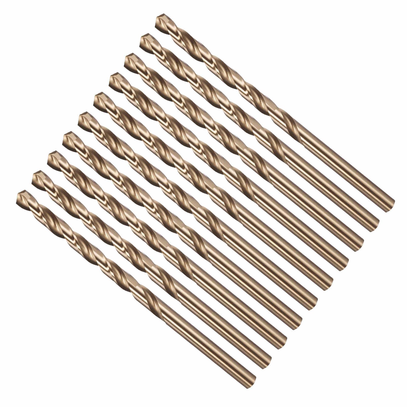CoCud 4.6mm Drill Bit, #14 Cutting Diameter, 4341 HSS Number Jobber Bits Gold Finish 135° Cutting Angle - (Applications: for Drilling Soft Metal Plastic Wood), 10-Pieces — image 1