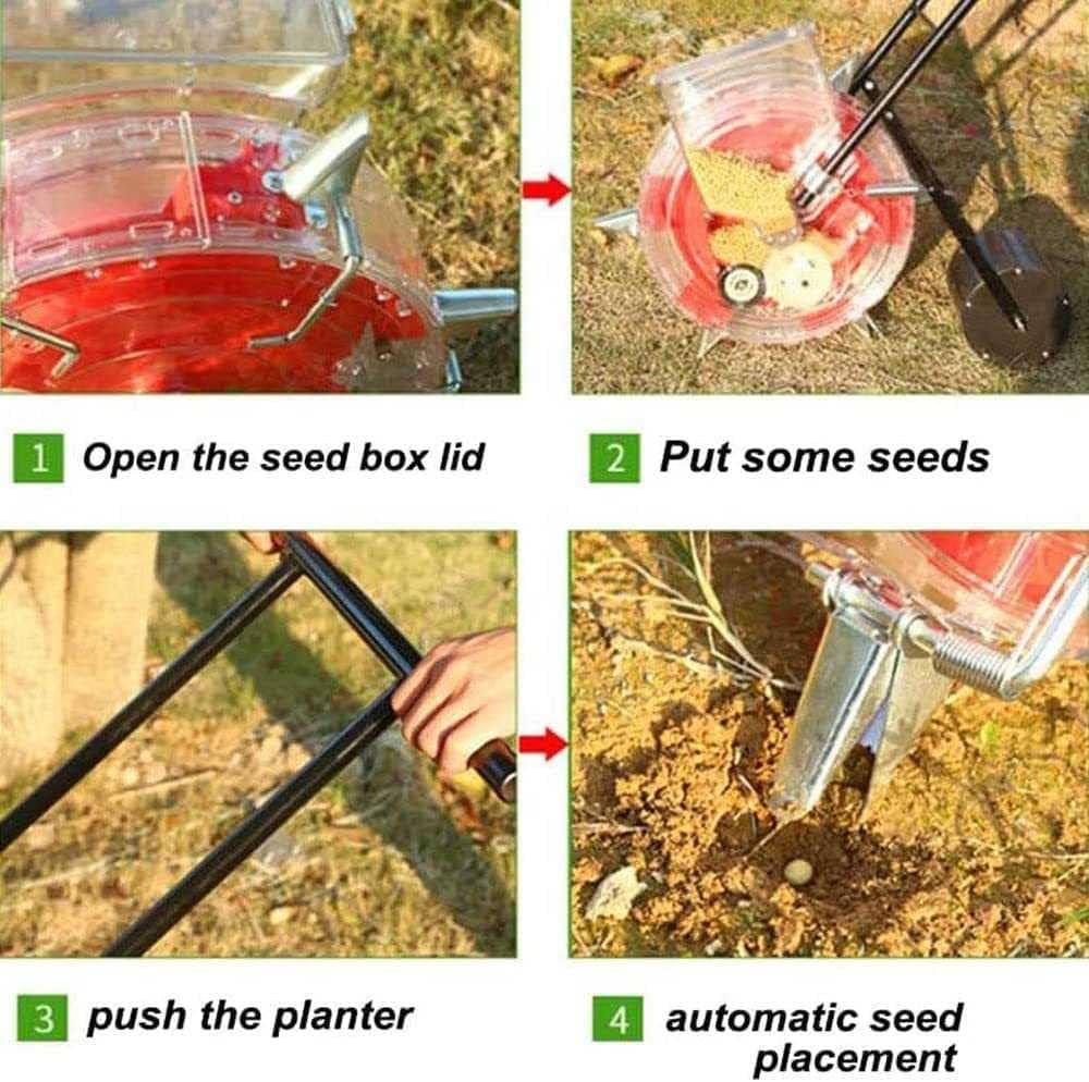 Seminatrice da giardino, antiruggine, per vari semi, 9 fori, strumento per piantare mais, fagioli, cotone, arachidi