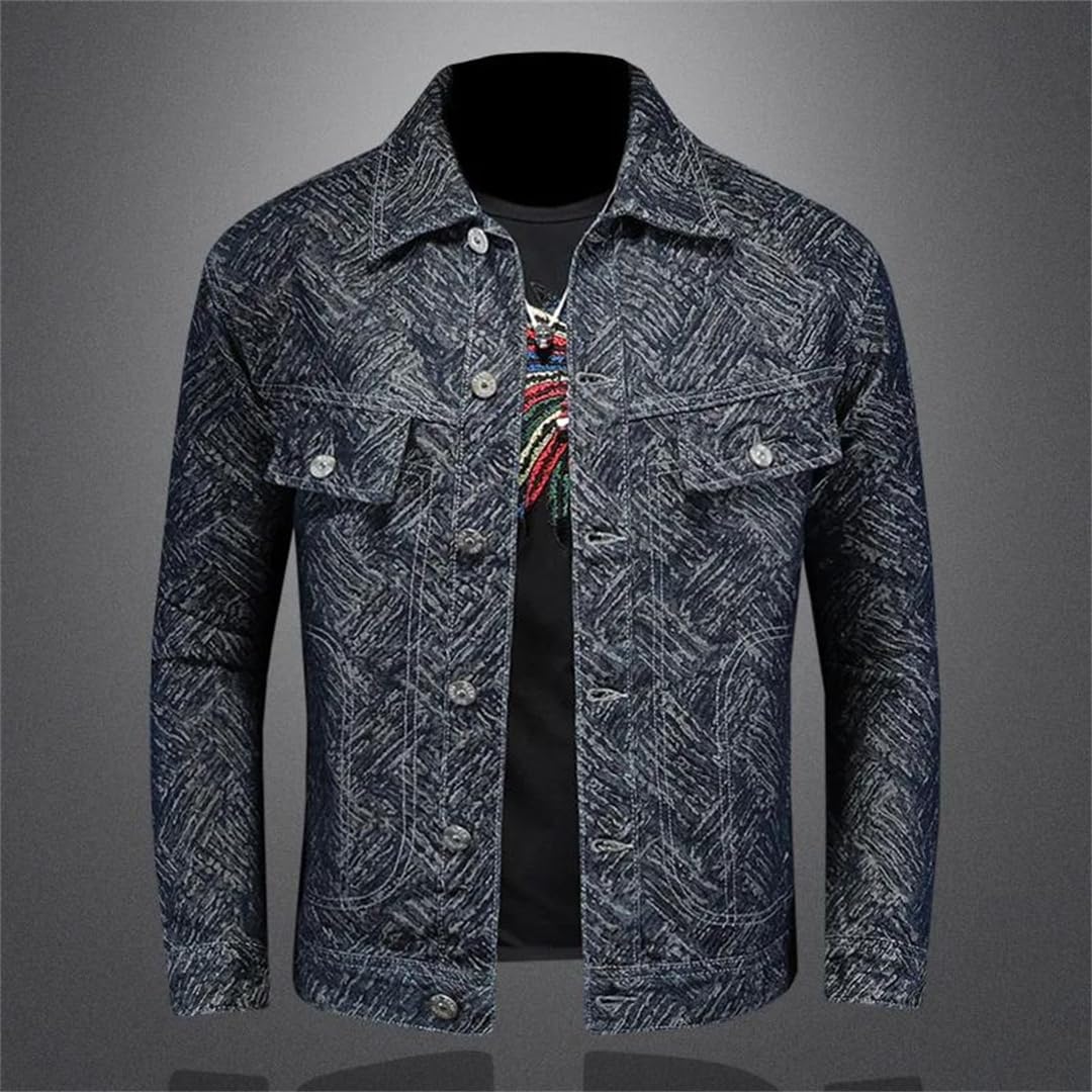 Męska wiosenna uniwersalna biznesowa kurtka dżinsowa retro streetwear płaszcze motocyklowe