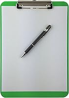 Vista 6 de Trade Quest Plastic Clipboard Transparent Color Letter Size Low Profile Clip (Pack of 6) (Green)