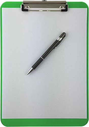 Miniatura 6 de Portapapeles Trade Quest de plástico transparente, de colores, tamaño carta, con clip (pack de 6 unidades), Verde