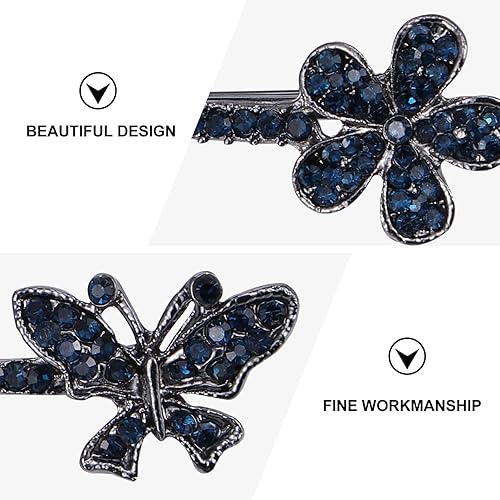 Miniatura 6 de 2 pares de pinzas de cristal para el cabello, con diamantes de imitación, diseño de flores, pasadores de pelo retro para boda, accesorios para el