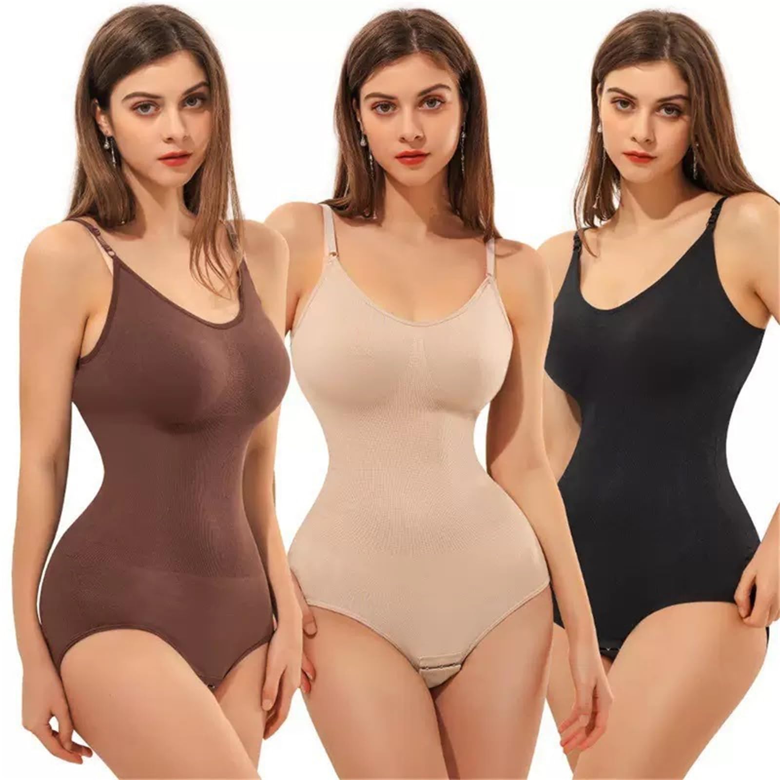 Fearless Body Contenitivo Donna, Body Modellante Pancia Piatta con Spalline Regolabili, Intimo Shapewear Elasticizzato per Uso Quotidiano