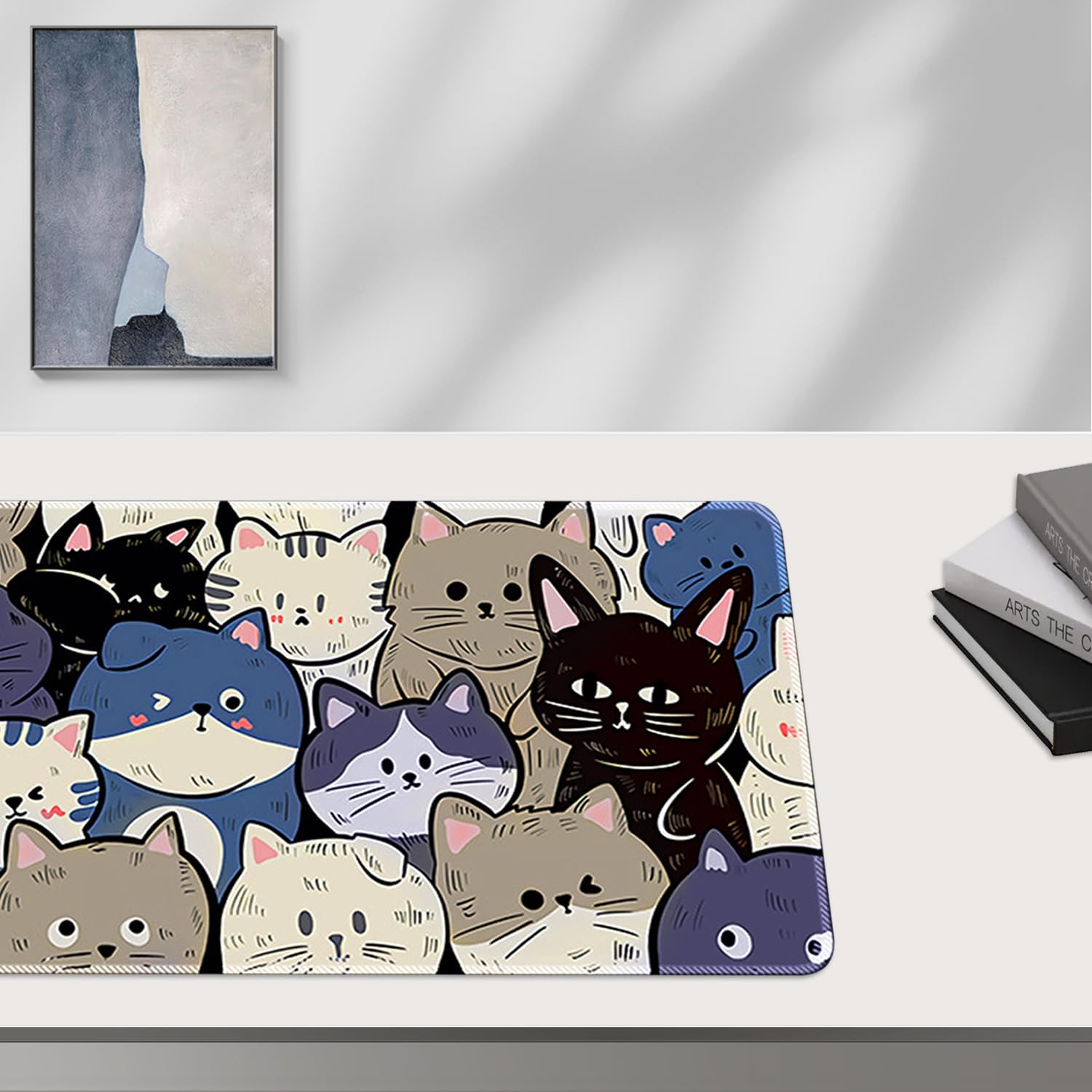 Alfombrilla De Ratón Con Diseño De Gato Negro - Tamaño 9.5x7.9 Pulgadas, Base Antideslizante, Regalo Para Amantes De Los Gatos