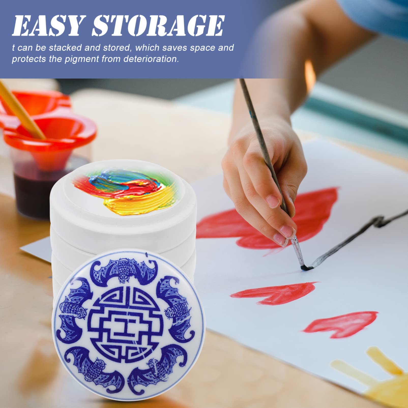 sztuk 5 warstw zestaw tacek do mieszania ceramiczne uchwyty pigmentowe biała porcelana paleta farb akwarelowych danie możliwość układania w stosy okrągła taca do mieszania kolorów pojemnik z pokrywą