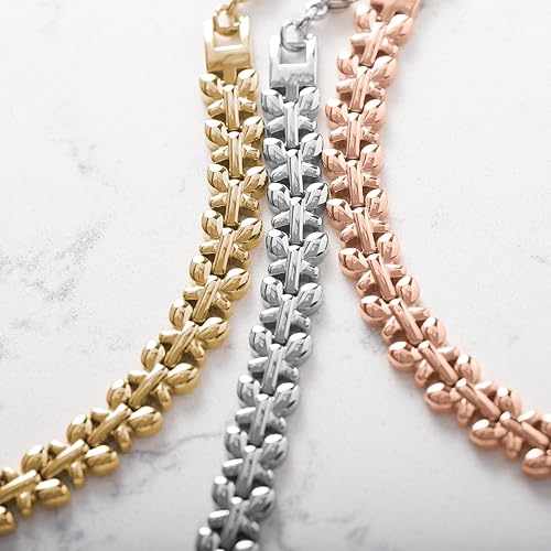 Miniatura 8 de Lauren's Hope Butterfly Meadow - Pulseras de identificación médica en tono dorado, plata y oro rosa para mujer, grabado personalizado,