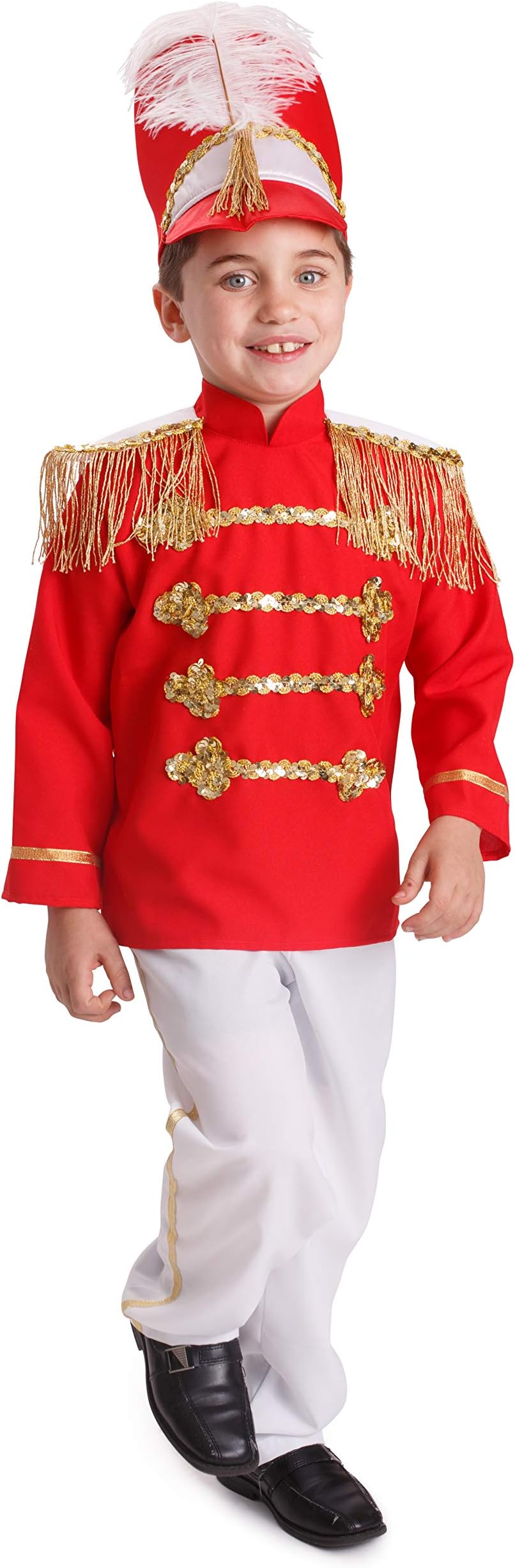 Drum Major Costume for Kids - Red Marching Band Uniform for Boys