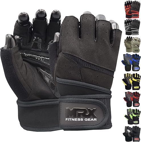 Miniatura 8 de MRX - Guantes de levantamiento de pesas para hombres, guantes de entrenamiento para hombre, guantes de levantamiento de muñeca, guantes de gimnasio