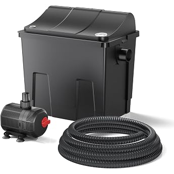 SunSun CBF-200T Biopond Filter Complete Set with 9W UVC Clarifier, Pond Pump 2300 L/h 35W, Thermometer and Filter Media, Filt
