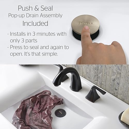 Miniatura 5 de Pfister Weller LG42WR0K - Grifo para lavabo de baño, mango único, agujero único o 3 agujeros, acabado de níquel cepillado, LG42WR0K