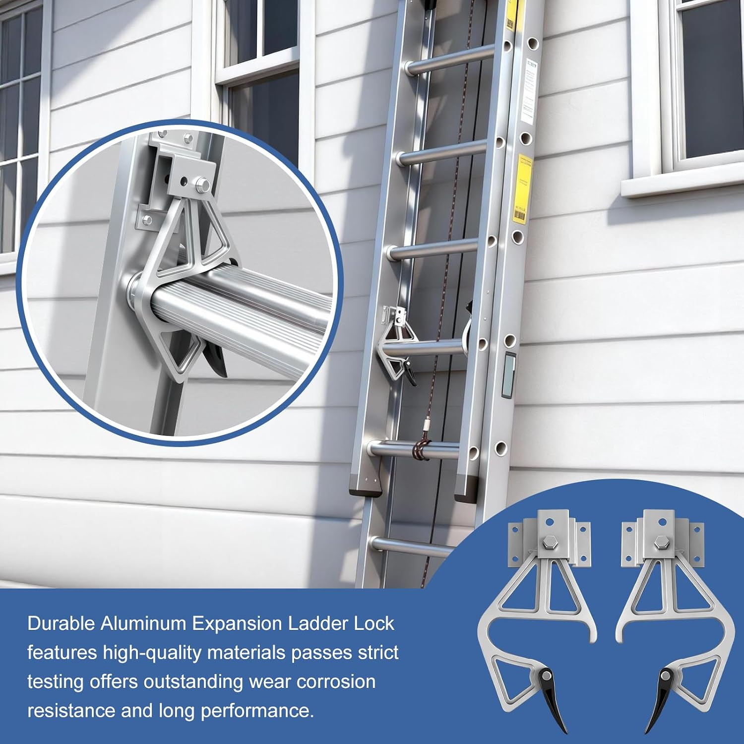2 Pack Aluminum Extension Ladder Locks, Ladder Rung Lock Kit Compatible with Model 28-11 Werner Aluminum Fiberglass 24 ft, 28 ft, 32 ft, Extension Ladder Parts