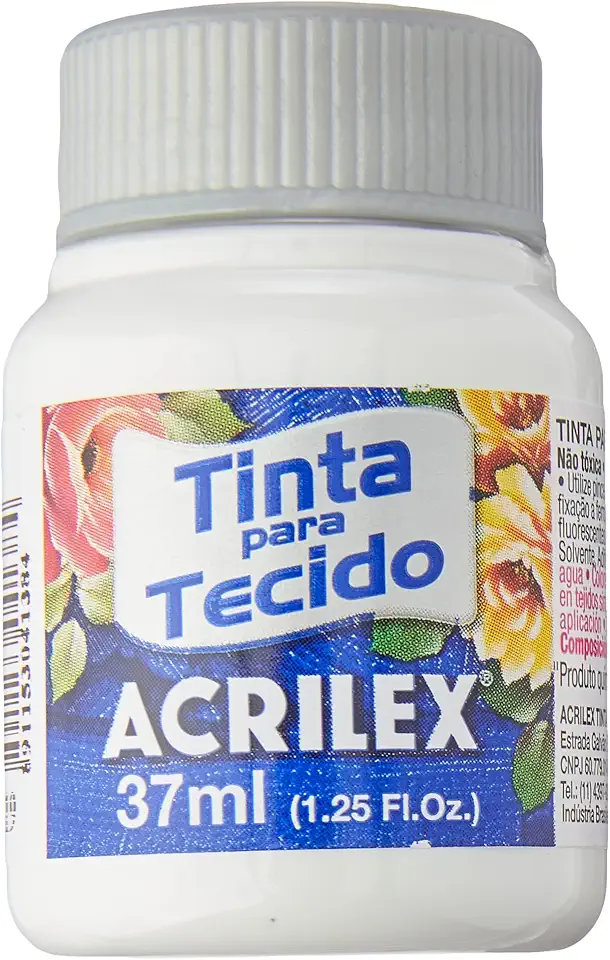 Tinta para Tecido, Acrilex, Fosca, Branco, 37 ml