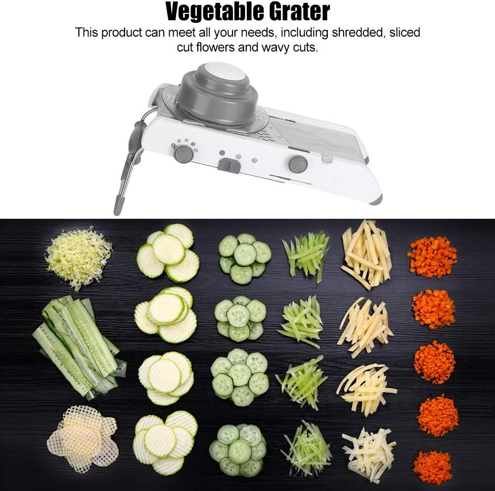 Adjustable Mandoline Slicer, Mandoline Slicer for Kitchen Stainless Steel Vegetable Chopper with 4 Adjustable Blades, Veggie Onion Tomato Slicer Julienne Cutter