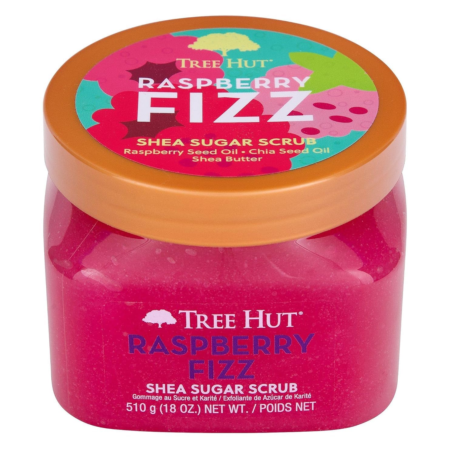 Tree Hut Raspberry Fizz Gommage corporel au sucre de karité, exfoliant, 532,3 ml