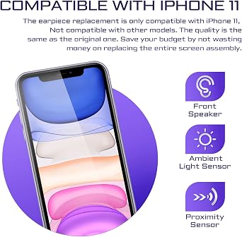 for iPhone 11 Front Speaker Earpiece Replacement OEM Repair Kit
