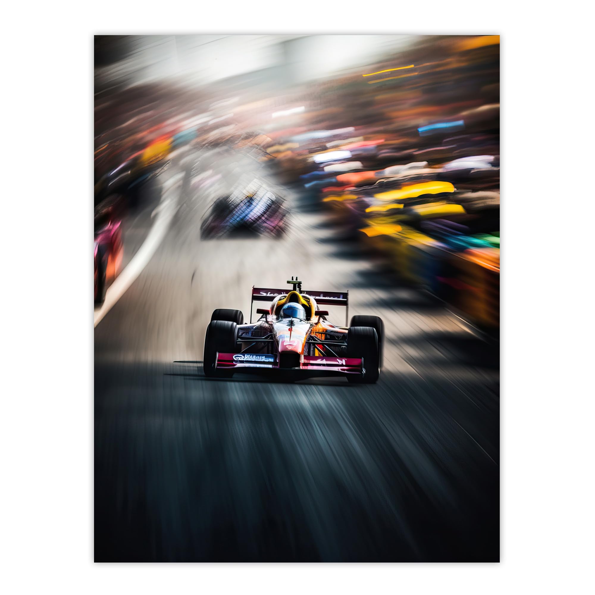 Artery8 F1 Motorsport Speed Blur Racing Car For Him Fan Man Cave Extra Large XL Wall Art Poster Print