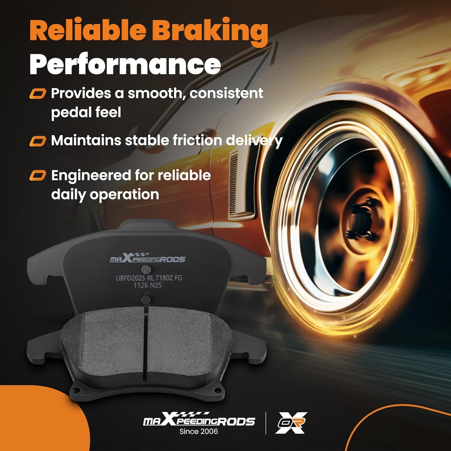 maXpeedingrods P-1653 P-1665 Front and Rear Brake Pads For Ford Edge 2015-2021, For Lincoln MKX/Nautilus 2016-2023