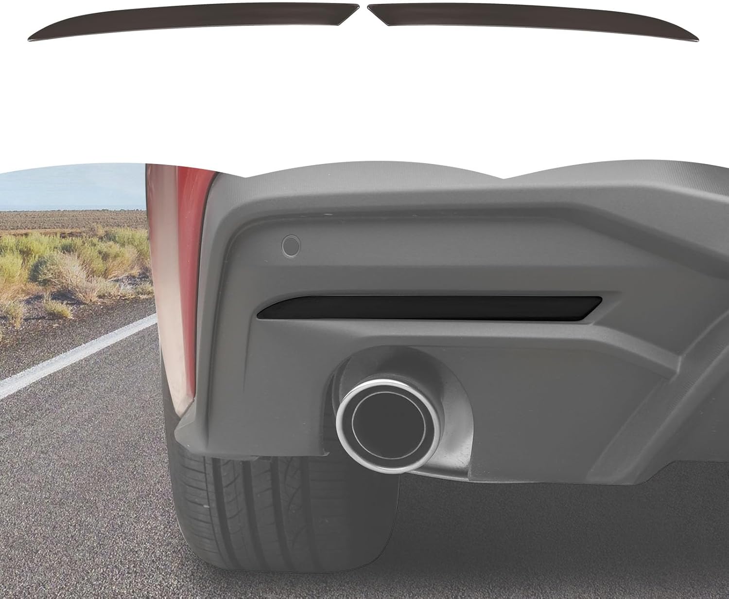 RT-TCZ Smoked Black Rear Fog Light Lamp Trim Cover Decoration Exterior Accessories for Ford Mustang 2024 2025