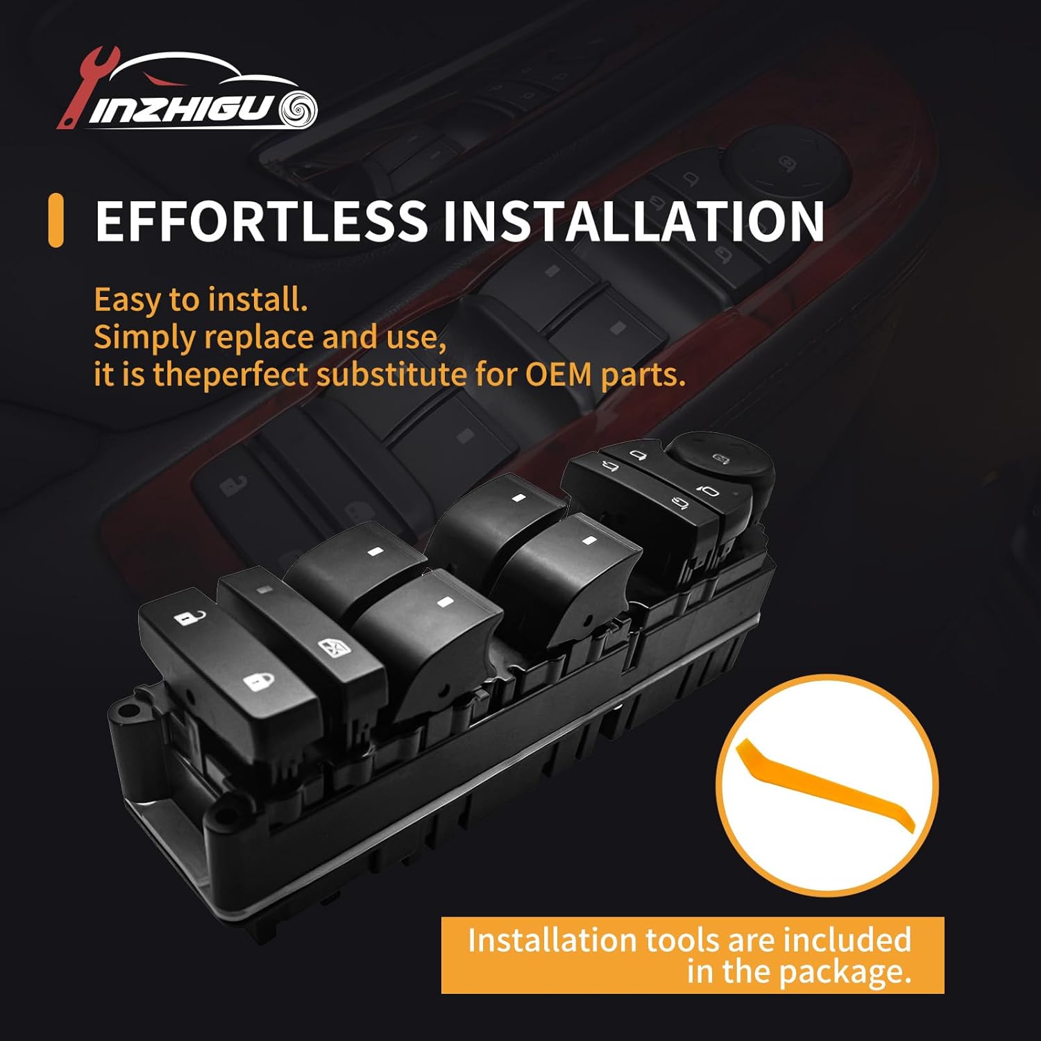 20835553 Power Window/Door Lock Switch w/Mirror Control - Fit 2007-2014 Chevy/GMC Trucks/SUVs, Replaces 20835553/901-291R/DWS-1004 by YINZHIGUO