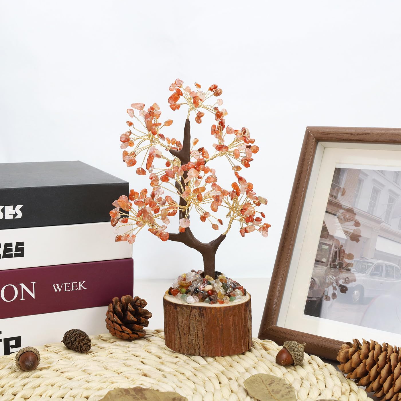 AWARDSEN Carnelian Crystal Tree Money Tree Crystal Ornaments Healing Crystals Gifts Desk Decorations Spiritual Gifts for Women - Image 4