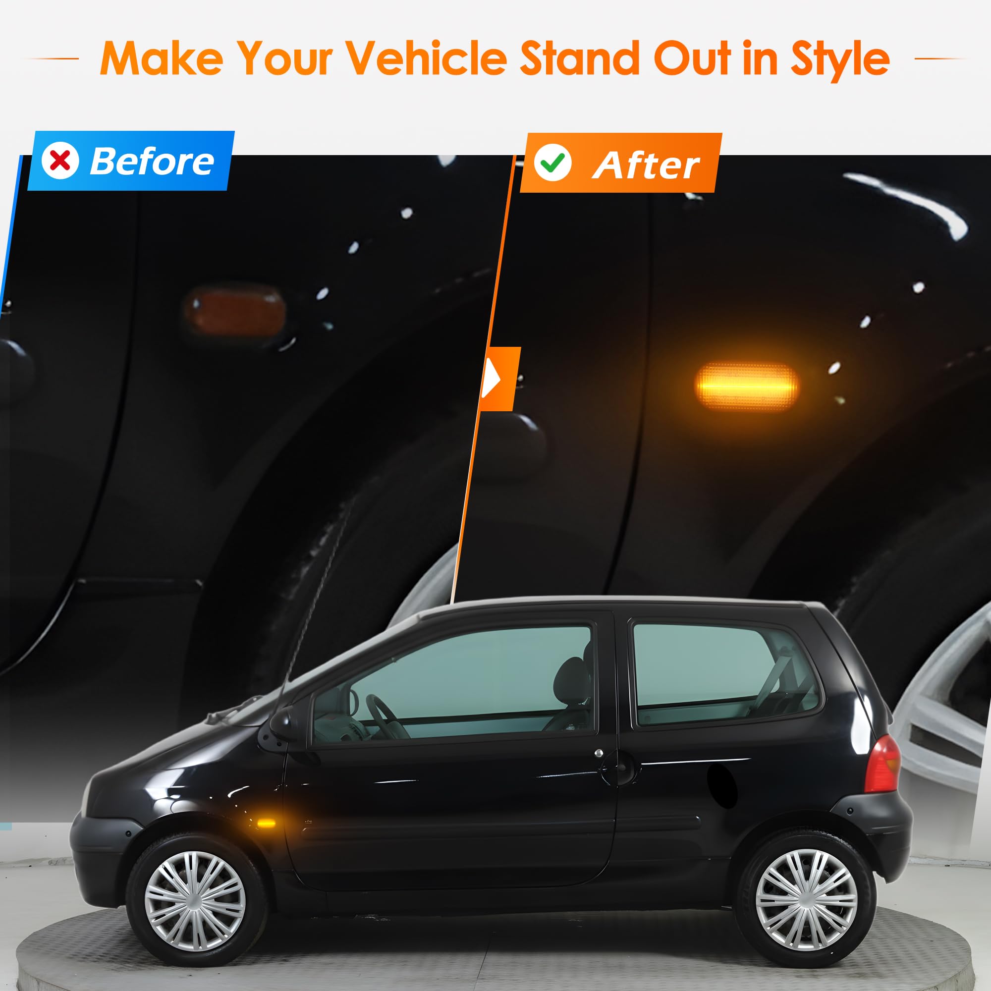 Led indicateur de position latérale pour Dacia Logan Duster Re.nault Megane Twingo 1 2 3 Op.el Clio Led clignotants