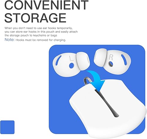 Miniatura 4 de DamonLight 2 pares de almohadillas de silicona para AirPods 4 Grip bolsa de almacenamiento añadida patente registrada en Estados Unidos Compatible