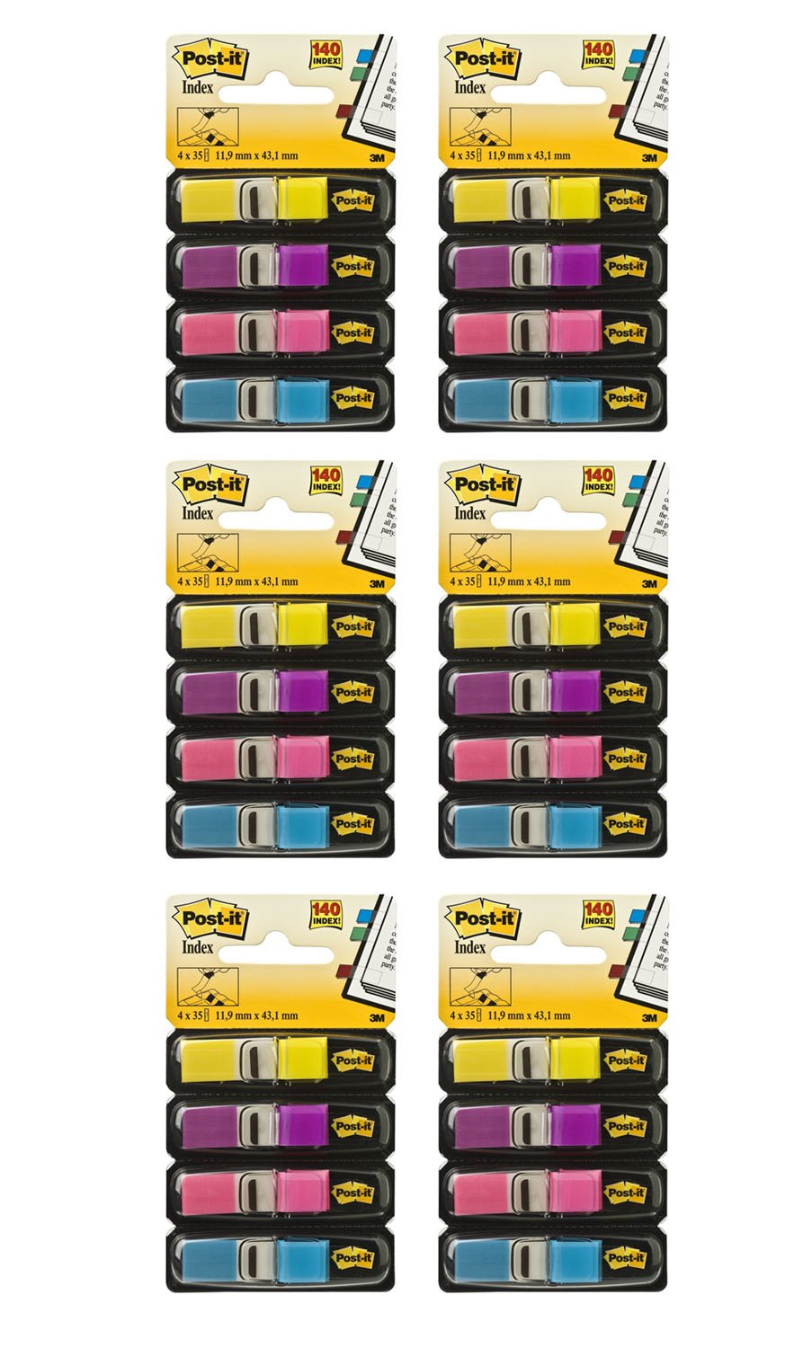 Post-it Drapeaux assortis 1,3 cm lot de 6 marque-pages pour organisation