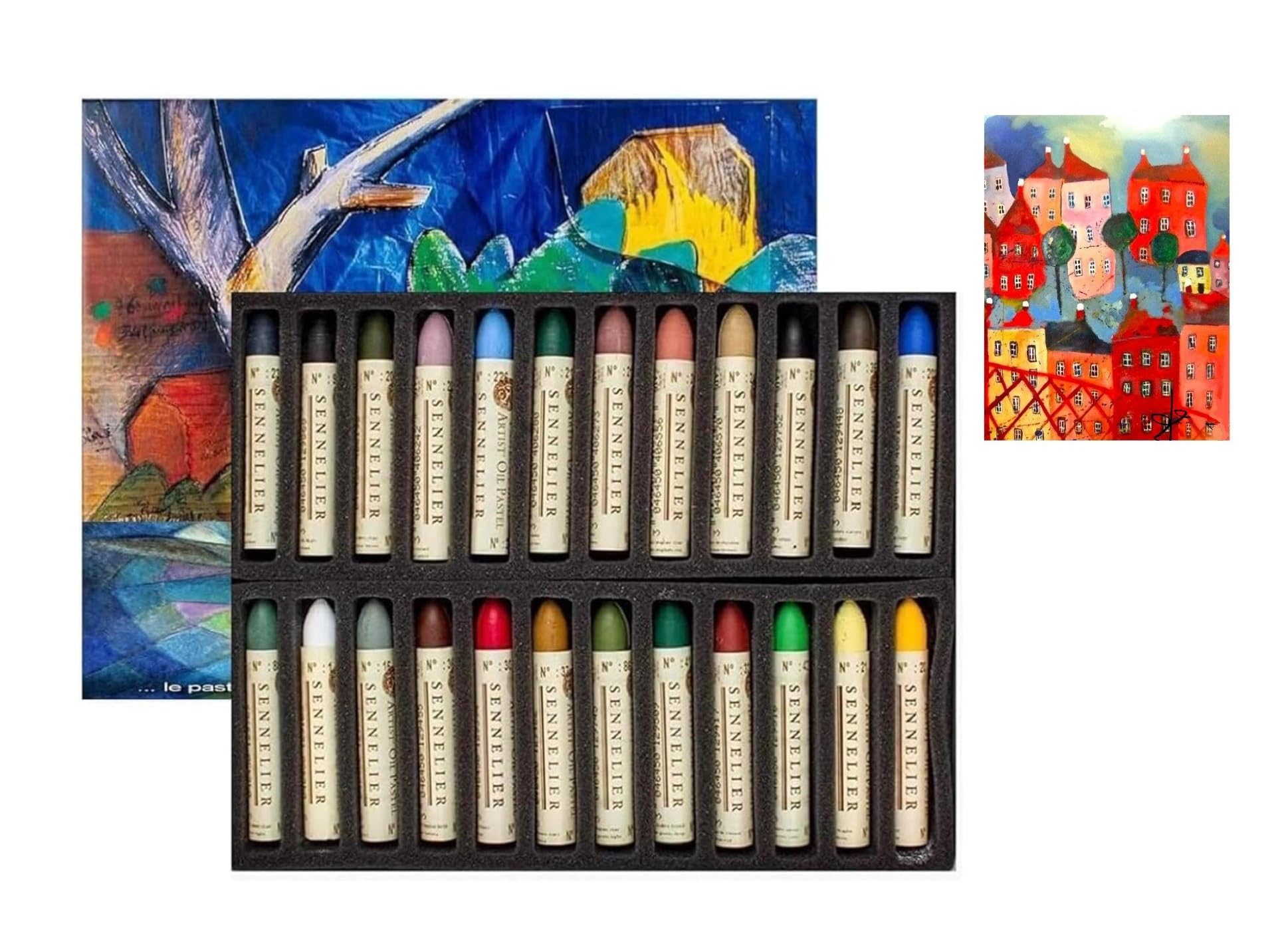 Sennelier Pastels Oil 24 Colours Landscape e 1 Cartolina