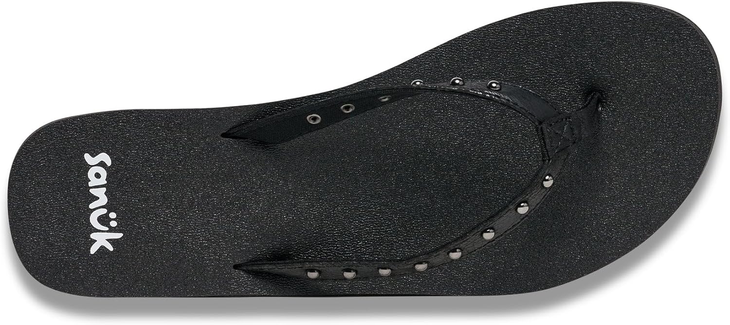 Sanuk Yoga Joy Womens Flip Flops | Yoga Mat Footbed | Sandals for Women | Womens Yoga Sandals | Women's Beach Sandals