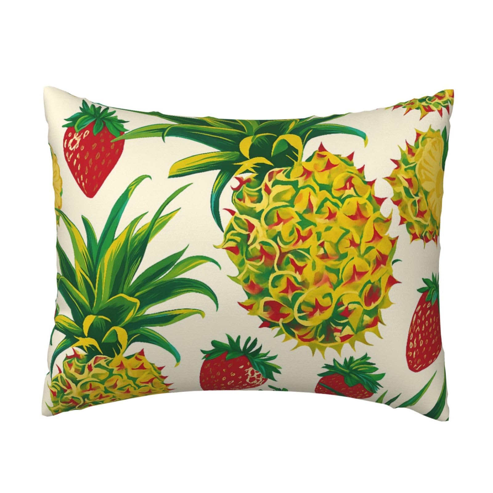 Pine & Strawberry Pillowcase Soft Plush with Zipper Decorative Pillowcovers 16x20 in