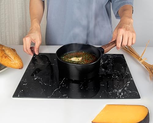 Miniatura 6 de Tabla de cortar de vidrio Kitchenville 16"x12" Protector de encimera de vidrio templado para la cocina - Duradero - Resistente a los arañazos,