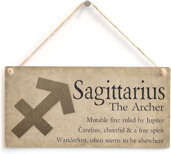 Meijiafei Sagittarius The Archer - Beautiful Spiritual Gift Astrology Sign of the Zodiac Plaque 10