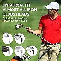 Vista 76 de FINGER TEN Premium Synthetic Leather Stylish Iron & Wedge Golf Head Covers Value 12 Piece Set, Embroidered Labels & Fits Most Clubs Gift Set, Travel