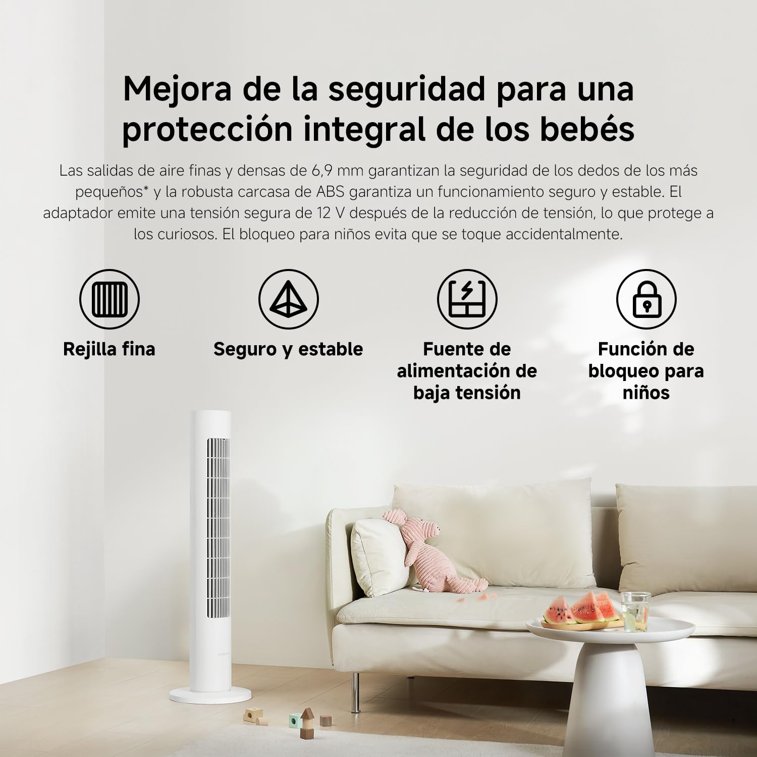 XIAOMI Tower Fan 2, Refrigeración Silenciosa, Control Inteligente | Potente ventilador de torre con modo sueno, control smart de 100 velocidades y bajo consumo para dormitorio, salon u oficina.