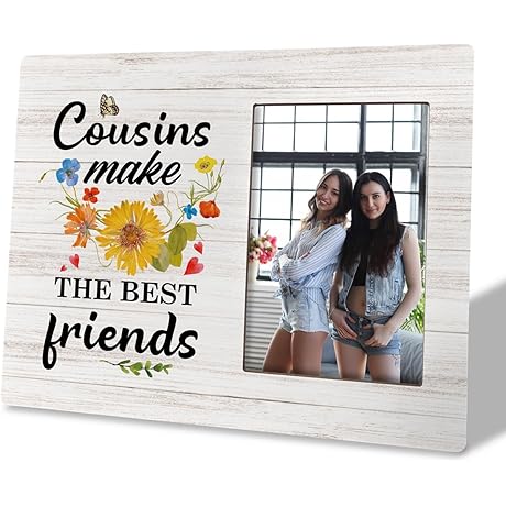 HiLus Cousin Gift, Wooden Picture Frame Gift for Cousins