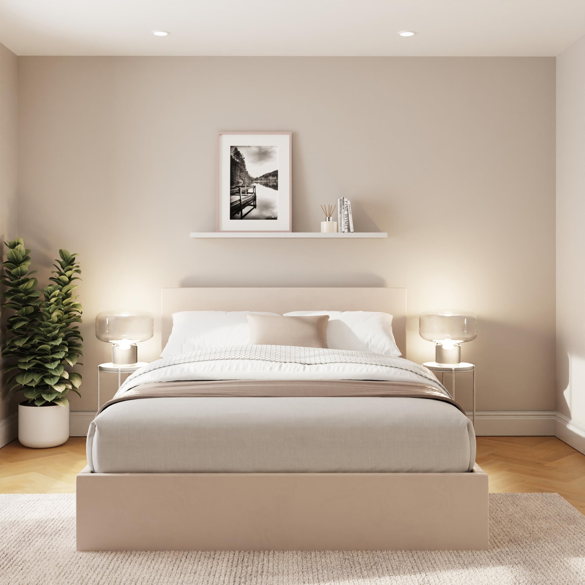 Gfw End Lift Ottoman Bed 135Cm Velvet Natural Double from B&Q