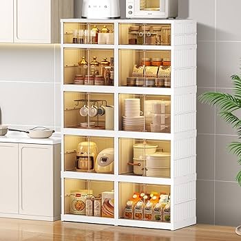 Amazon｜ドア付き折りたたみ収納ボックス 透明なプラスチック製