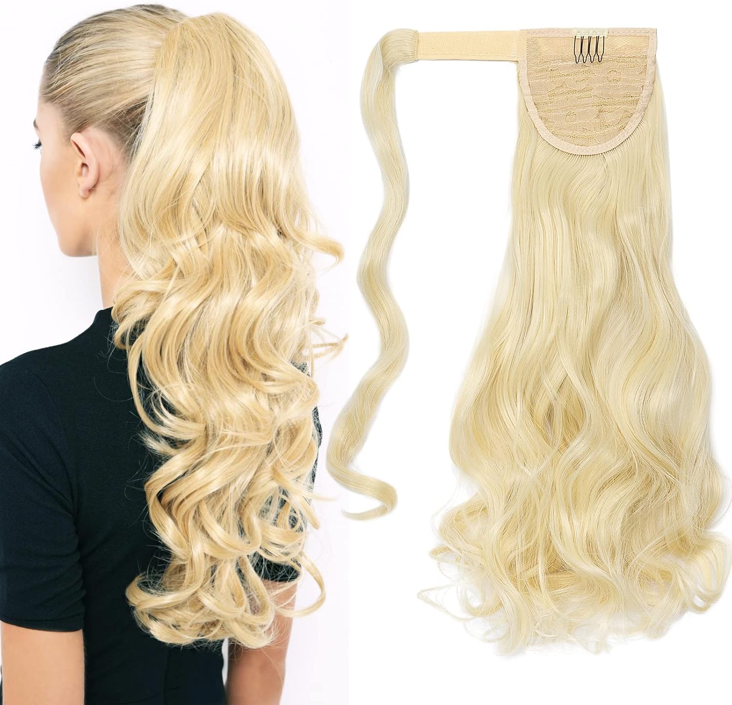 Hair Extensions Wrap Around Ponytail Clip in Pony Tail One Piece Long