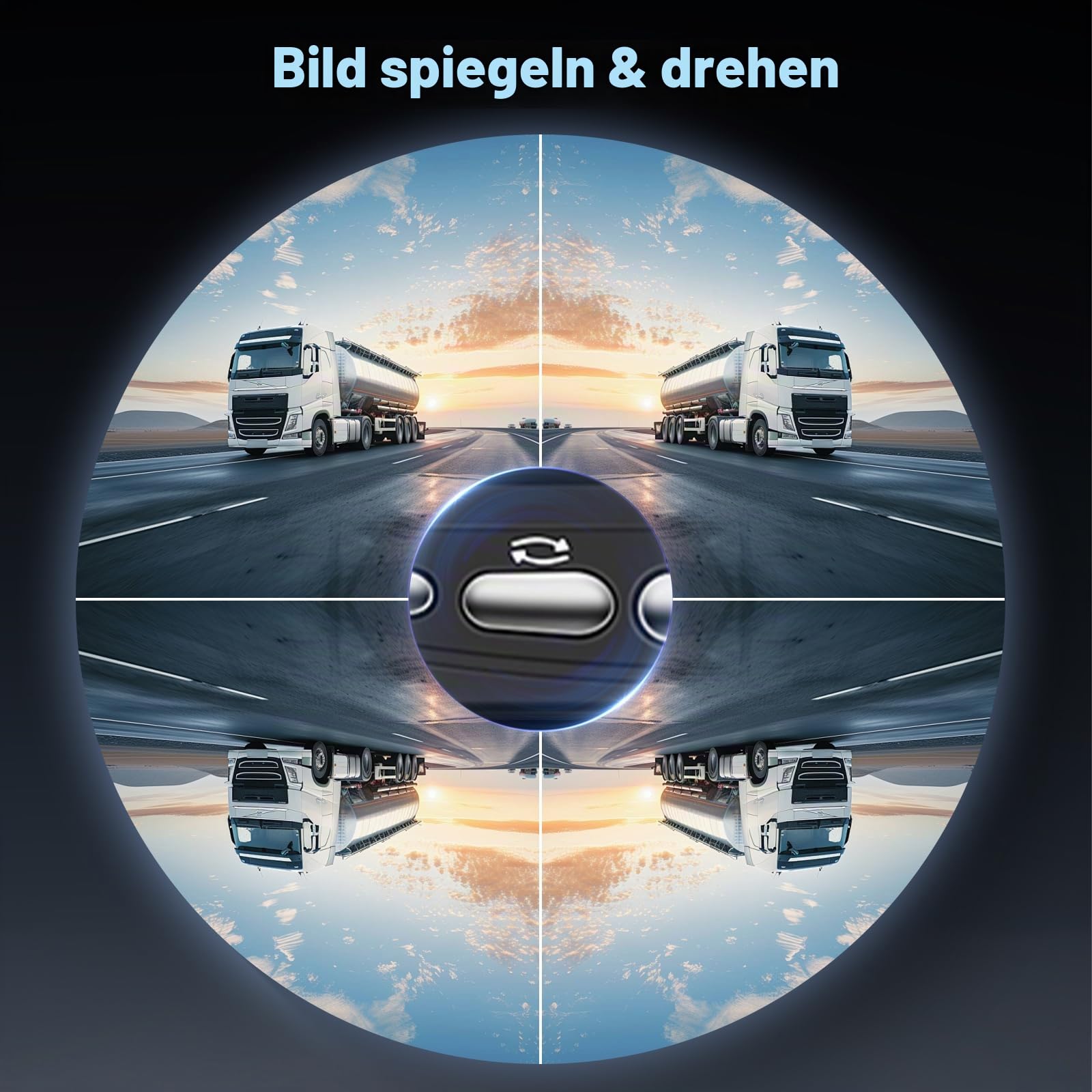 Podofo Rückfahrkamera-Set mit 2 Kameras, 18 IR-LEDs, Nachtsicht, IP68, wasserdicht, für LKW, Wohnmobil, Bus 9 V-35 V