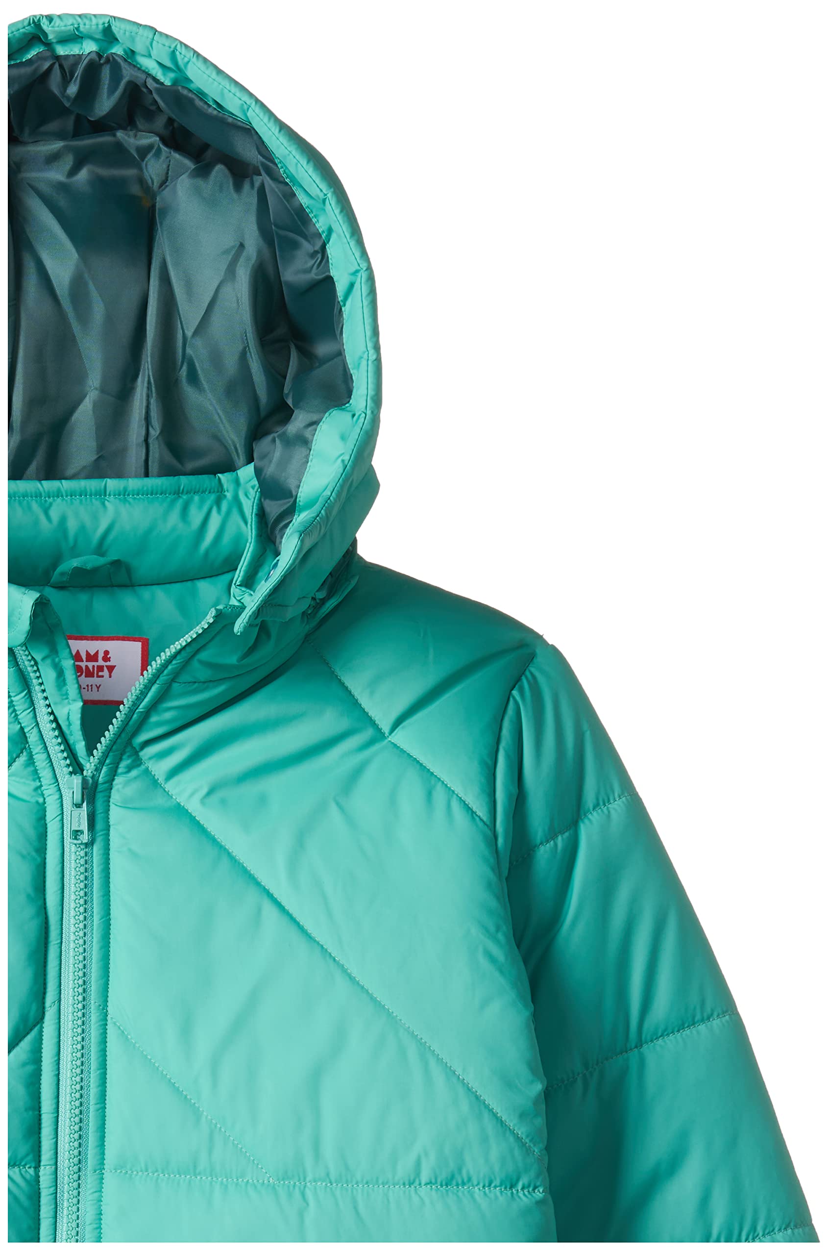 Amazon Brand - Jam & Honey Girl's Polyester Quilted Winter Jacket with Detachable Hood | Age 2-12 Years, Standard Length, Blue - Image 4 thumbnail