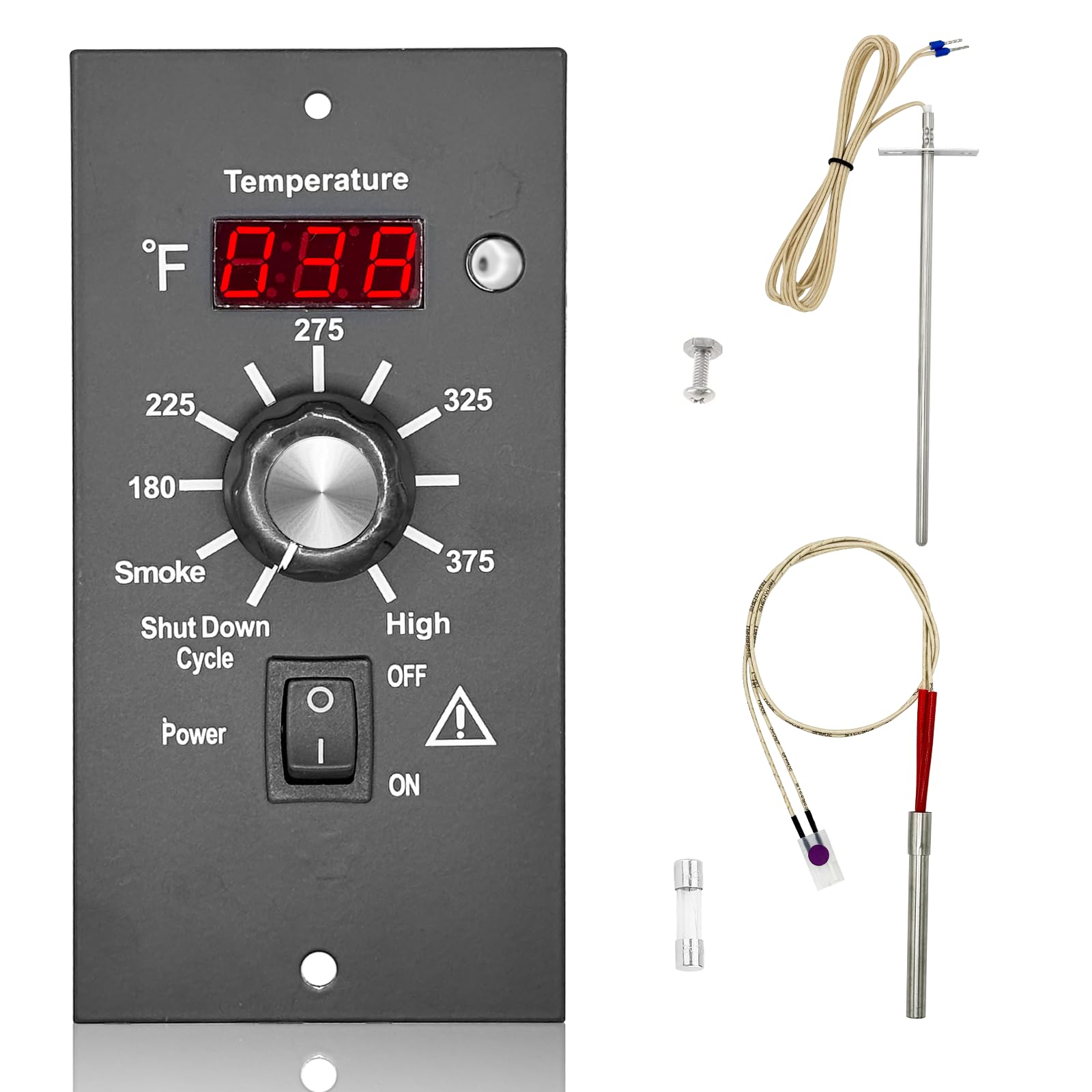 ETYLRUCO Upgraded Digital Thermostat Controller Kit Replacement Part for Traeger Wood Pellet Grills, Thermostat Controller Board with RTD Temperature Probe Sensor and Hot Rod Ignitor