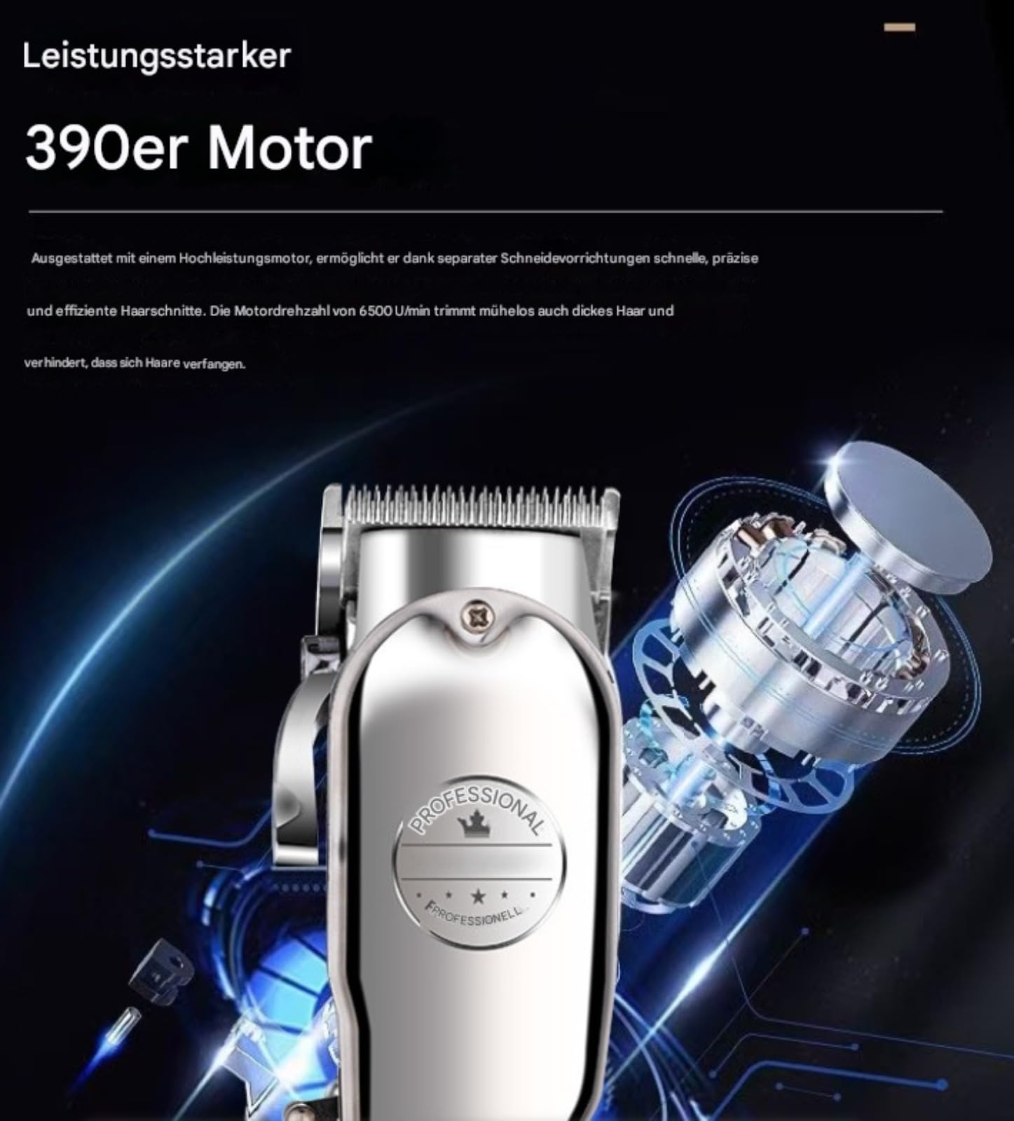 Oryzon ProTrim 2.0 – Präzise Edelstahlklingen und kraftvoller Motor, Haarschneidemaschine, Haarschneider Herren Drahtlos und tragbar(C99-USB)