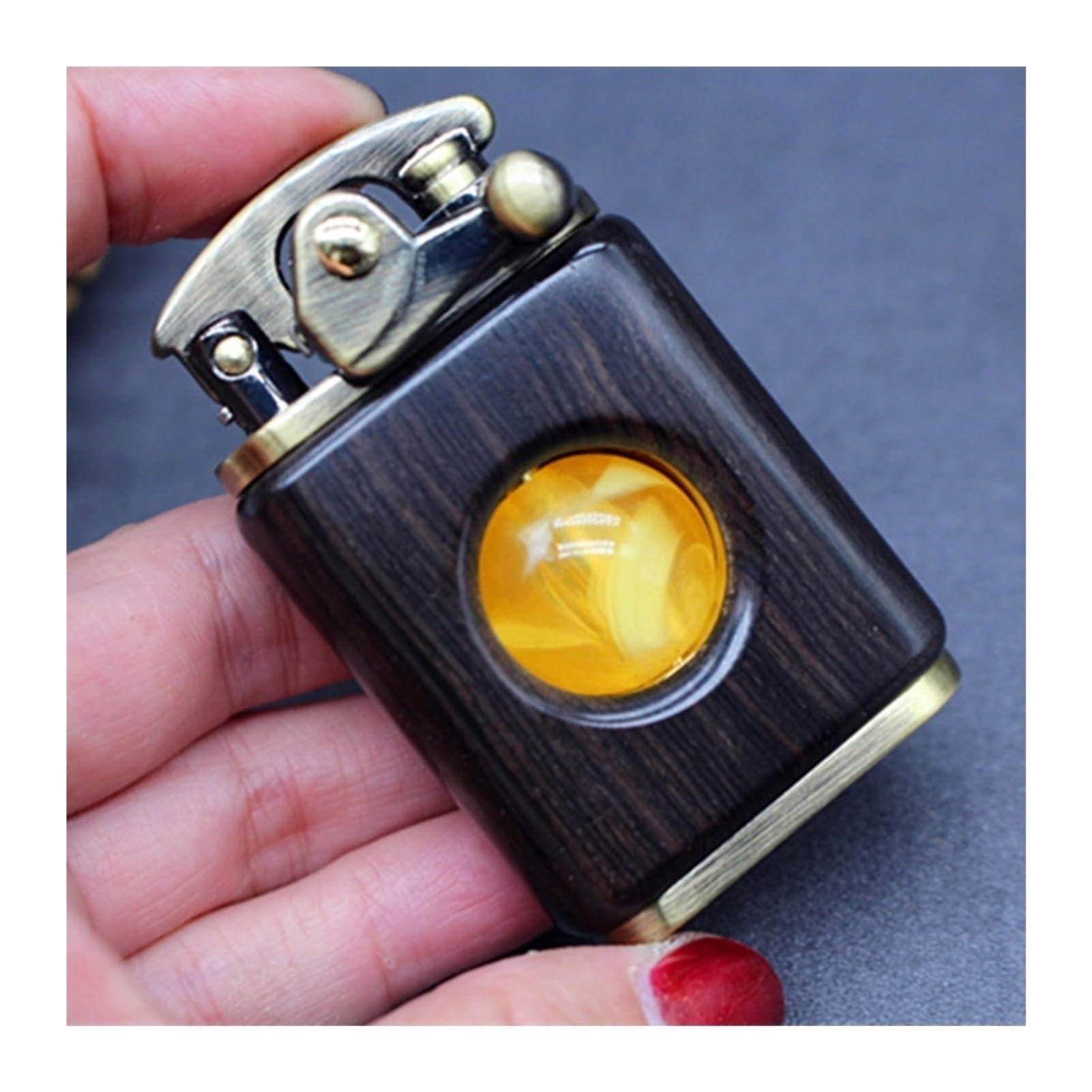Old-fashioned kerosene lighter, rocker ignition lighter, windproof lighter, refillable fuel lighter, gift for men (excluding fuel) (Color : E)