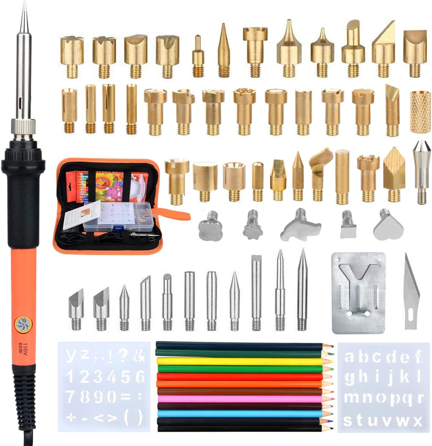 Alapaste Wood Burning Kit 71PCS Professional Pyrography Pen Set Adjustable Temperature Wood Burning Soldering Iron Tools Set Burner Electric for Adult Starter Beginner Craft with Case