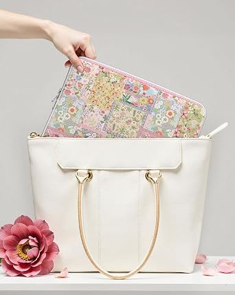iLeadon MacBook Air Sleeve for MacBook Air 13-13.6 inch, 13 Inch Laptop Sleeve Compatible with MacBook Pro, Protective Cute Pink Laptop Sleeve Case for Chromebook, HP, Dell (Floral)